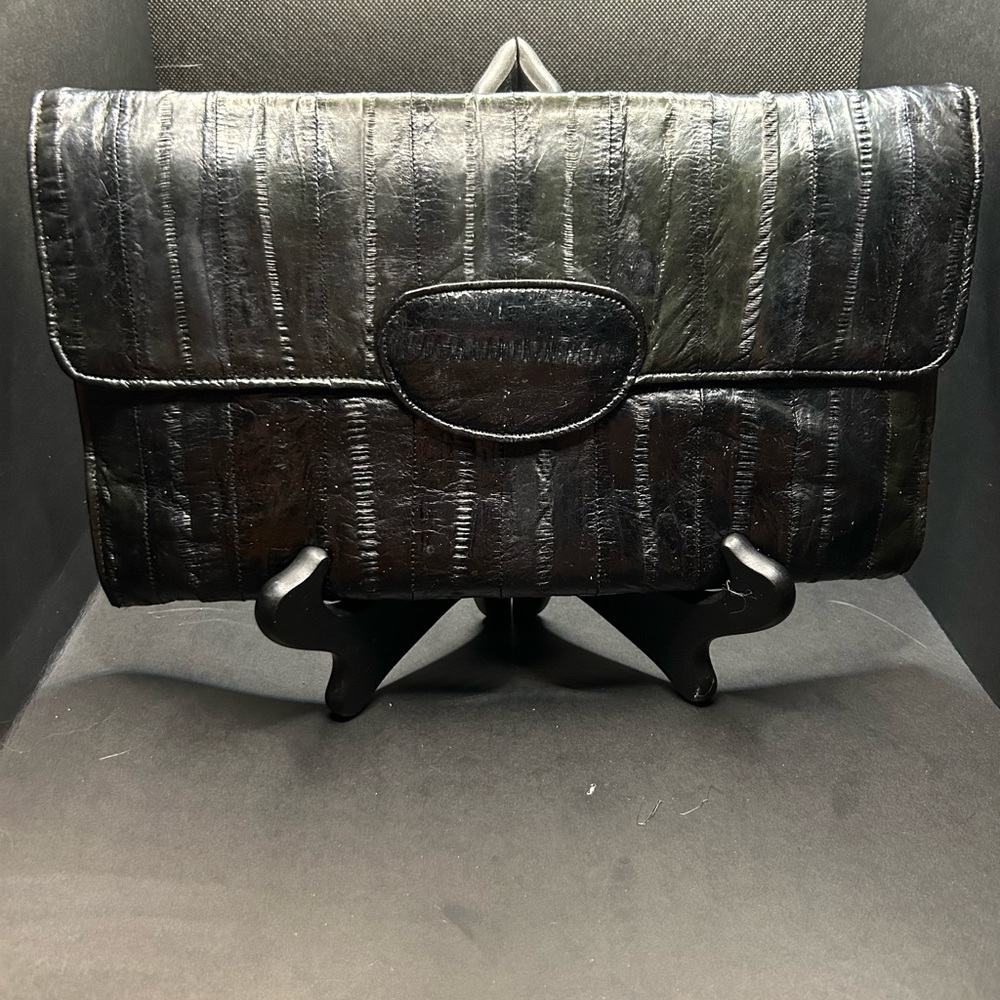Vintage Black Eel Skin Clutch